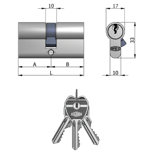 Cilindro sagomato chiave unica