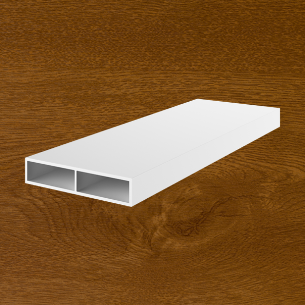 Profilo PVC scatolato piatto senza aletta golden oak Profilo PVC scatolato piatto senza aletta golden oak