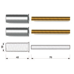 Kit fissaggio maniglione singolo per porte in alluminio con doppia camera - Tropex Design