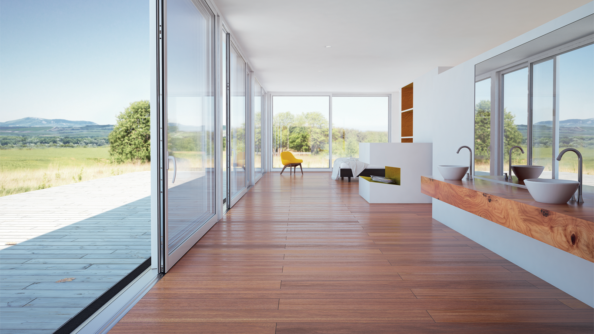 Finestra scorrevole ad alzante parallelo bilico