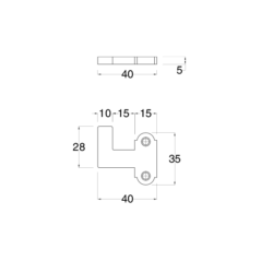 Spessore per griffa di chiusura per spagnoletta dx / sx S=5mm